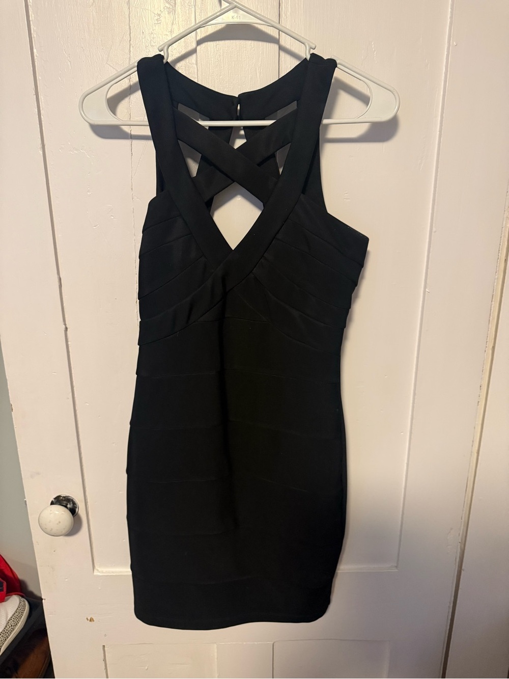 Black Crisscross Bodycon Dress - Women